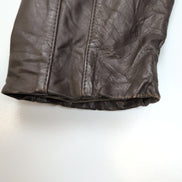 🧥 WILSONS LEATHER Blouson Cuir Marron Doublure Sherpa Hiver Taille 40 M/L |38c