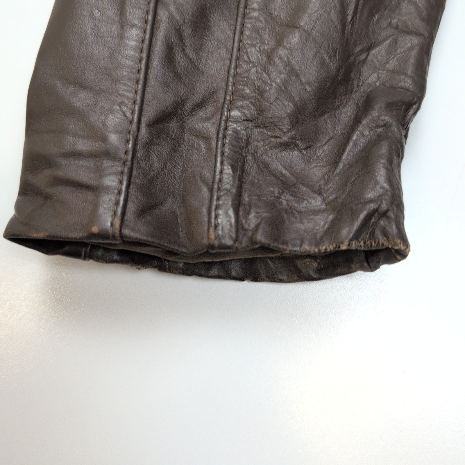 🧥 WILSONS LEATHER Blouson Cuir Marron Doublure Sherpa Hiver Taille 40 M/L |38c