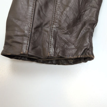 🧥 WILSONS LEATHER Blouson Cuir Marron Doublure Sherpa Hiver Taille 40 M/L |38c