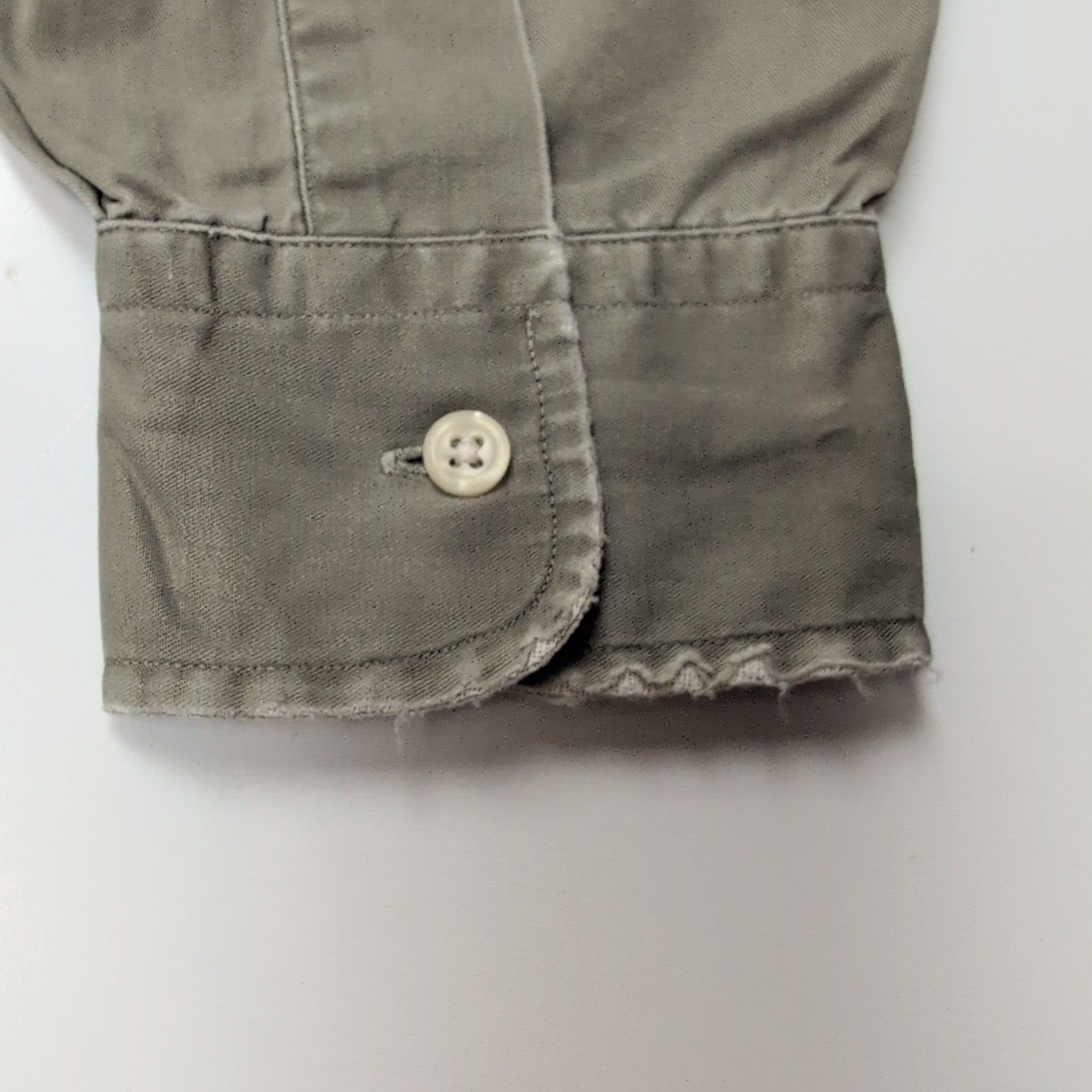 Chemise Ralph Lauren Blake M Kaki Vintage Logo Brodé Made in USA Coton