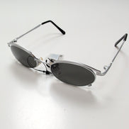 Lunettes de soleil Y2K Style Rétro Minimaliste Branche Fine métal gris