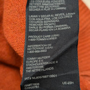 Pull Tommy Hilfiger Orange Foncé Coton & Cachemire Col V - Taille S