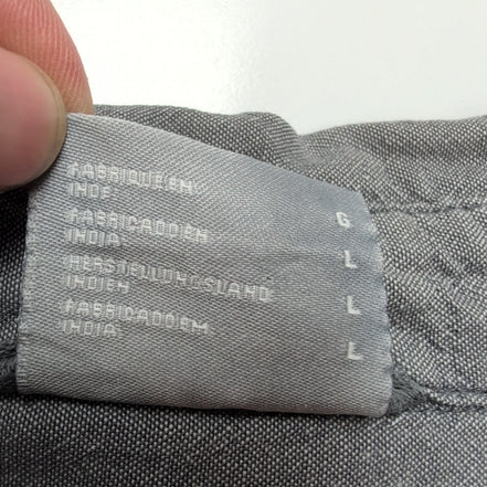 Chemise Columbia L Gris Uni 100% Coton Poche Stylo Minimaliste manches longues