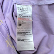 Haut Esprit Femme L Violet Motif Fleuri 100% Coton Manches Courtes Neuf