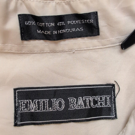 Chemise Emilio Batchi Cuba Panama Beige 4 Poches Brodée Taille L Homme