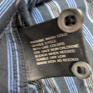 Chemise J. Ferrar L XL Bleu Noir Rayures Poche Manches Longues Coton