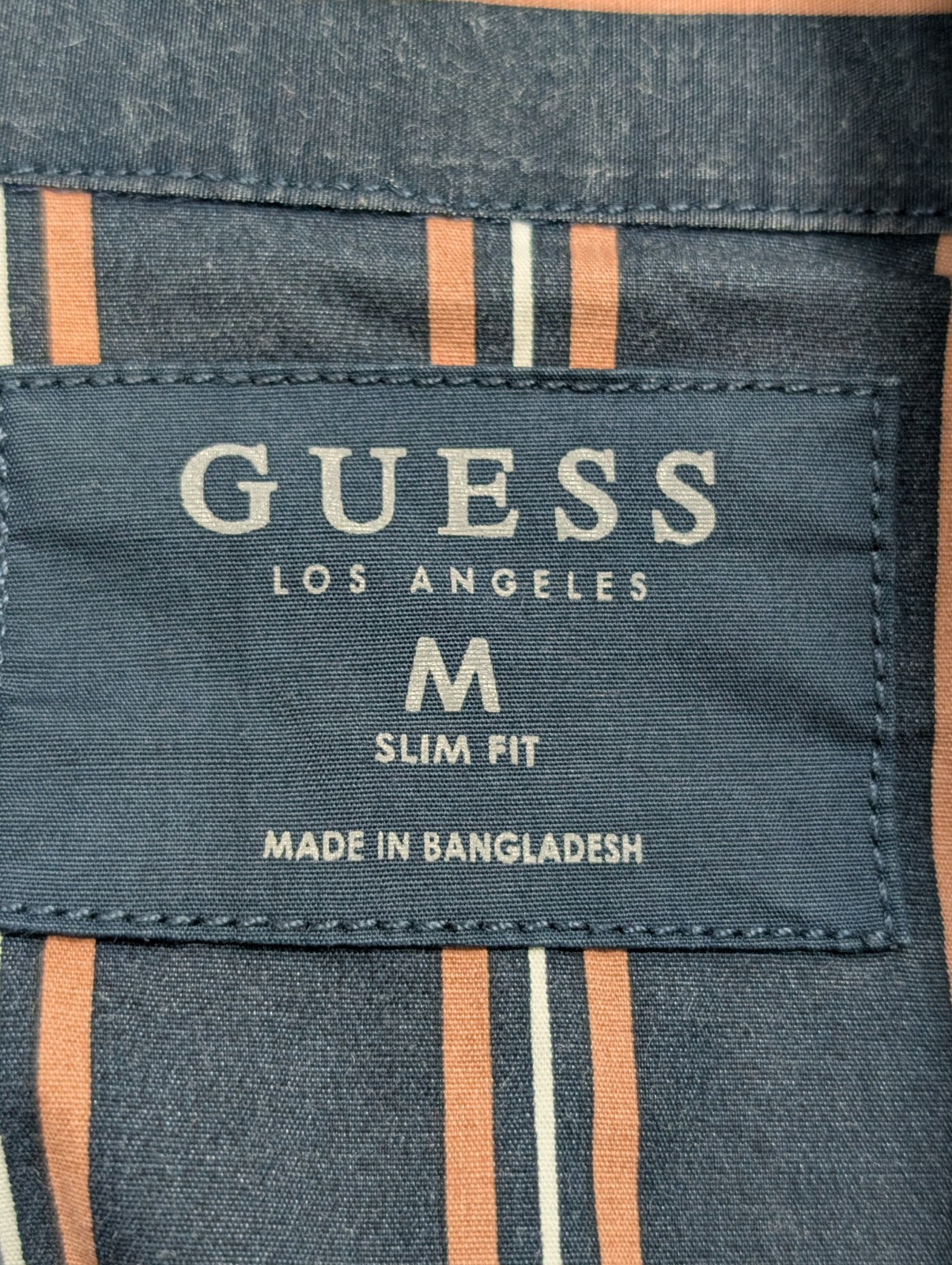 Chemise manches courtes Guess noir à rayures taille M #119msch