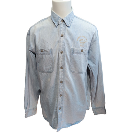 Chemise Harley Davidson Jean Bleu Clair L 100% Coton 2 Poches Texas HD