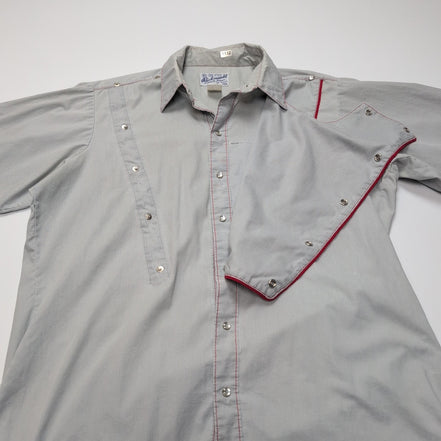 Chemise Rockmount USA L Western Ranch Wear Vintage Rare Denver Gris