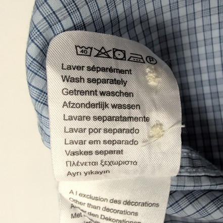 Chemise Lacoste Bleue À Carreaux Regular Fit FR 41 M Manches Longues