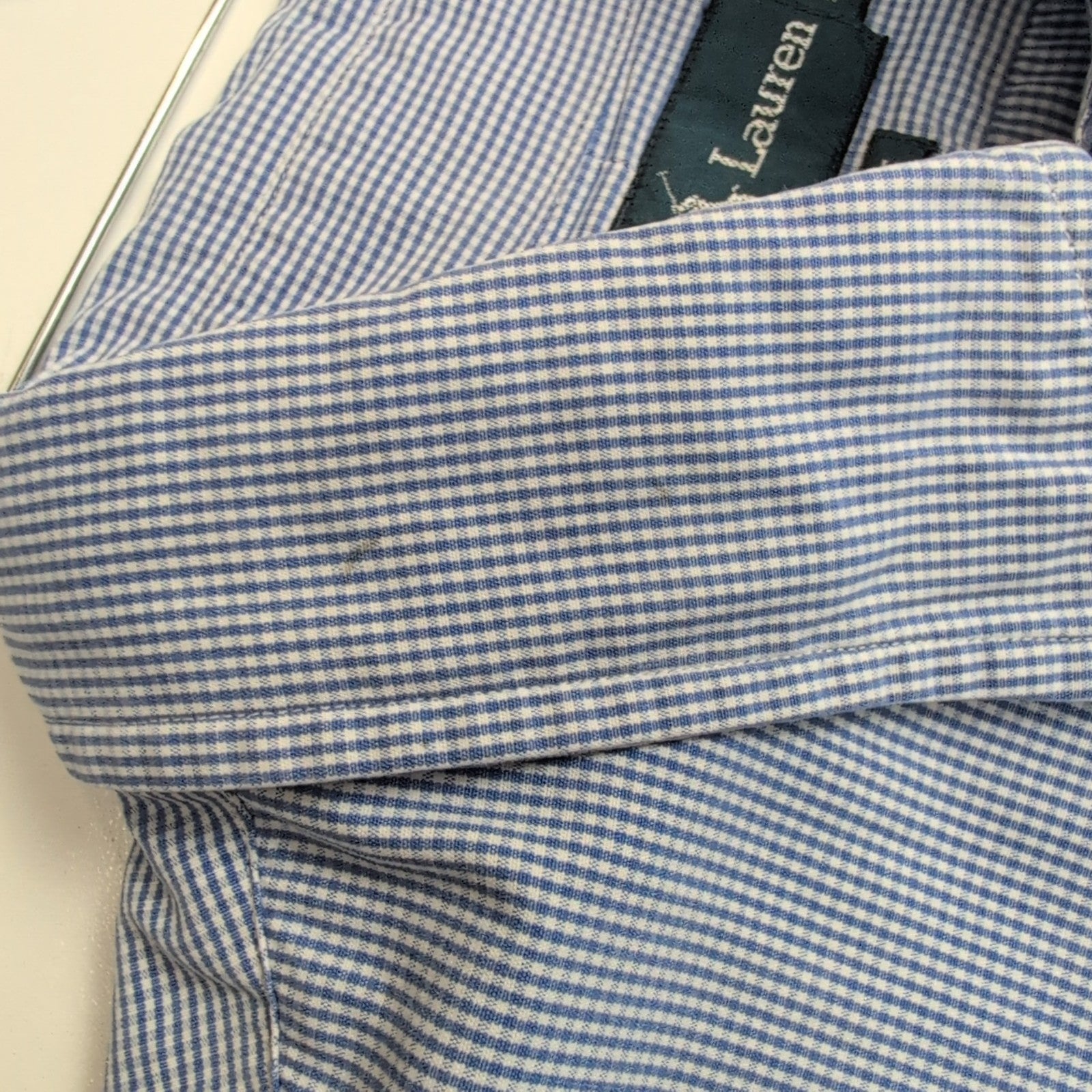 Chemise Ralph Lauren XXL Custom Fit Bleue Carreaux 100% Coton