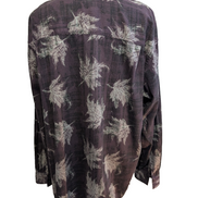 👕 Chemise CHAPS Ralph Lauren XXL (2XL) Vintage 100% Coton Violet Motif Palmiers