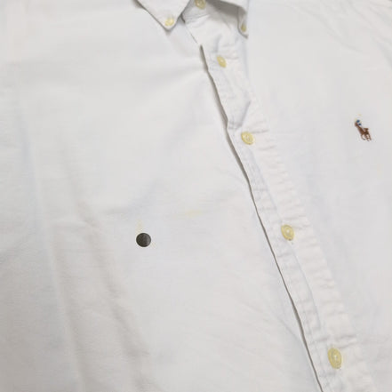 Chemise Ralph Lauren L Blanche Logo Marron Manches Longues
