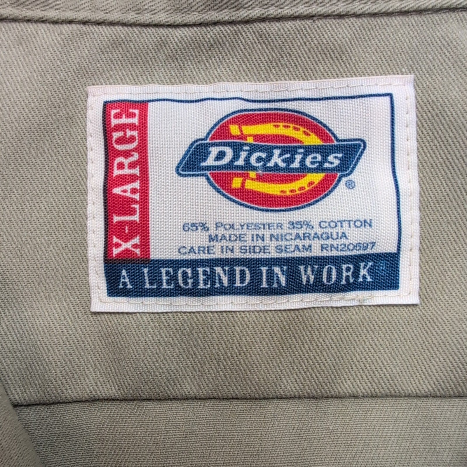 Chemise Dickies XL Beige Workwear Manches Courtes Poche Stylo