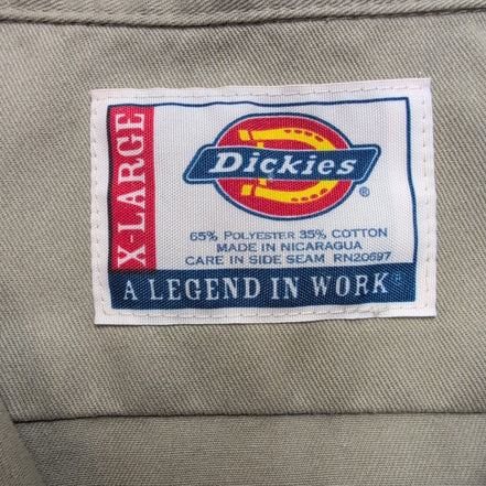Chemise Dickies XL Beige Workwear Manches Courtes Poche Stylo