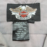 Chemise Harley-Davidson XL Grise Flammes Boutons Gravés Vintage manches courtes