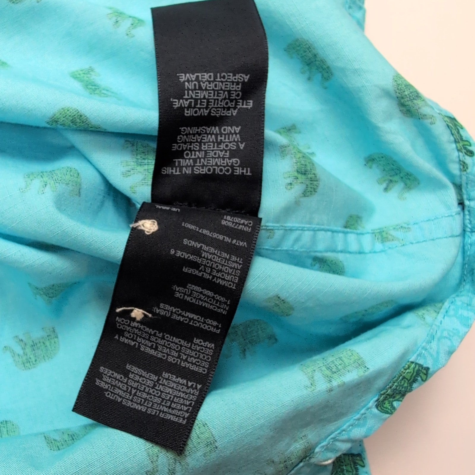 Chemise Tommy Hilfiger Slim Fit Bleue Motifs Éléphants - Taille S