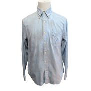 Chemise Nautica bleu ciel petits carreaux manches longues 1 poche M