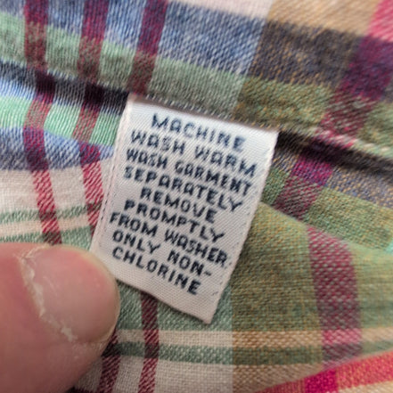 Chemise Ralph Lauren Blair XL Rouge Bleu Carreaux Manches courtes