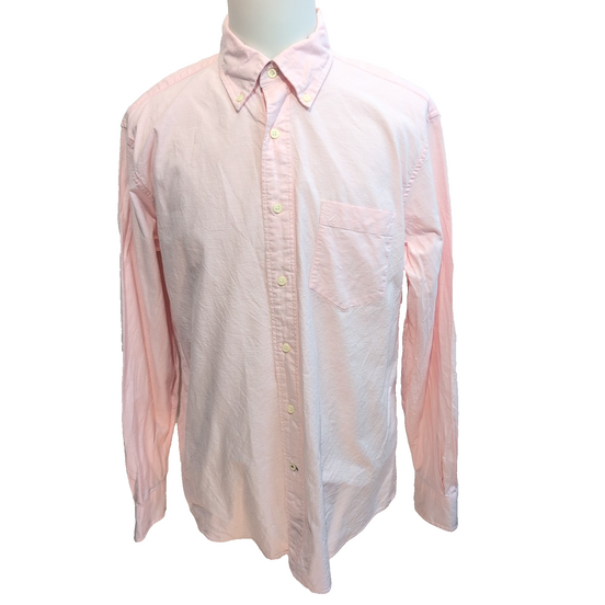 Chemise Nautica L Rose Pâle Made in Mauritius 100% Coton Logo Brodé