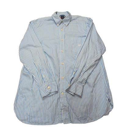 Chemise CHAPS bleue à rayures blanches taille L #64e