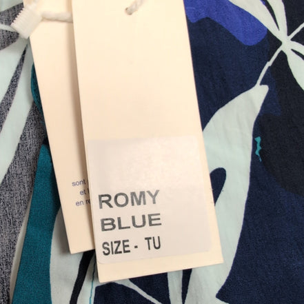Robe Luk Ap TU Longue Coton Bleu L/XL Feuillage Ceinture Neuve Étiquette