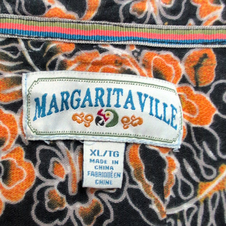Chemise Hawaïenne Margaritaville XL XXL Noir Orange Coton USA