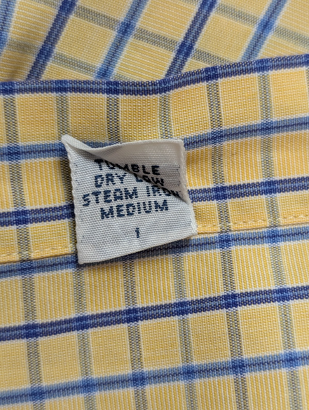 Chemise Polo Ralph Lauren Shirt Blake XL XXL Carreaux Jaune Bleu Button Down