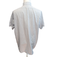Chemise Andhurst XL Blanc Rayures Bleues 60% Coton Manches Courtes