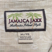Chemise hawaïenne Jamaica Jaxx XL beige palmiers gaufrée 100% soie manches court