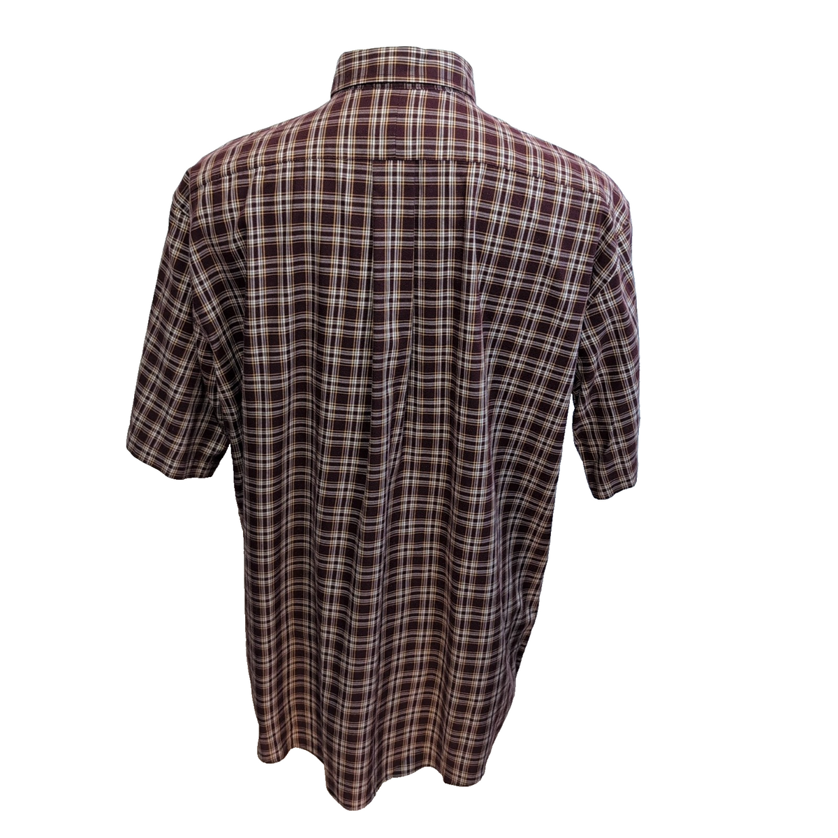 Chemise L.L.Bean XL Bordeaux Carreaux 100% Coton Vintage USA manches courtes