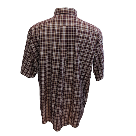Chemise L.L.Bean XL Bordeaux Carreaux 100% Coton Vintage USA manches courtes