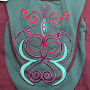 Robe Kéawa XL Verte Bordeaux Manches Longues Brodée Neuve Étiquette