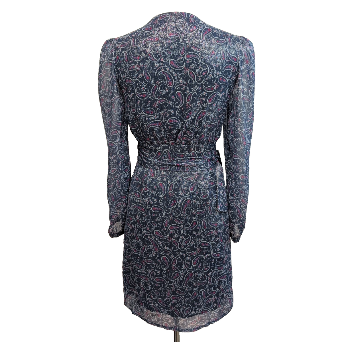 Robe La Redoute 34 Cache-Cœur Bleu Rose Paisley Brillante Neuve