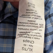 Chemise CHAPS manches courtes bleu à carreaux taille XL #233msch