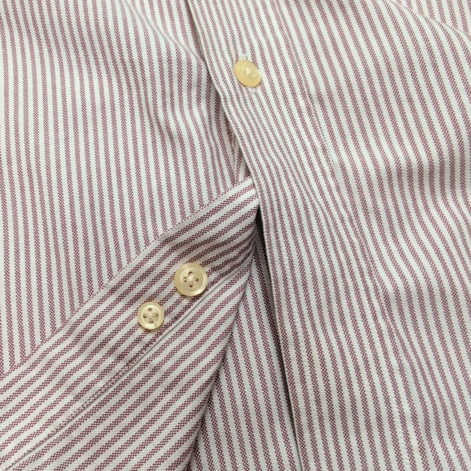 Chemise L.L. Bean à Rayures Bordeaux 100% Coton du Pérou - Taille M/L