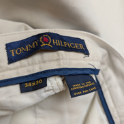Pantalon Chino Vintage TOMMY HILFIGER Crème ⚓ Coupe Cropped (Courte) W34 (42)