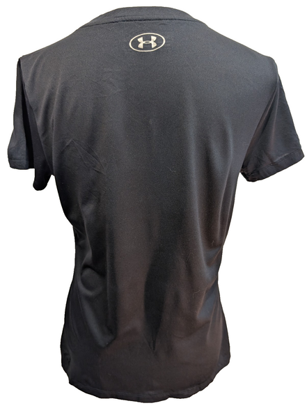 T-shirt de Sport Under Armour HeatGear Noir Logo Rose Femme Taille M