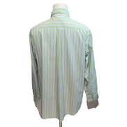 Chemise Brooks Brothers Vintage L Non Iron Neuve Vert Rayures manches longues