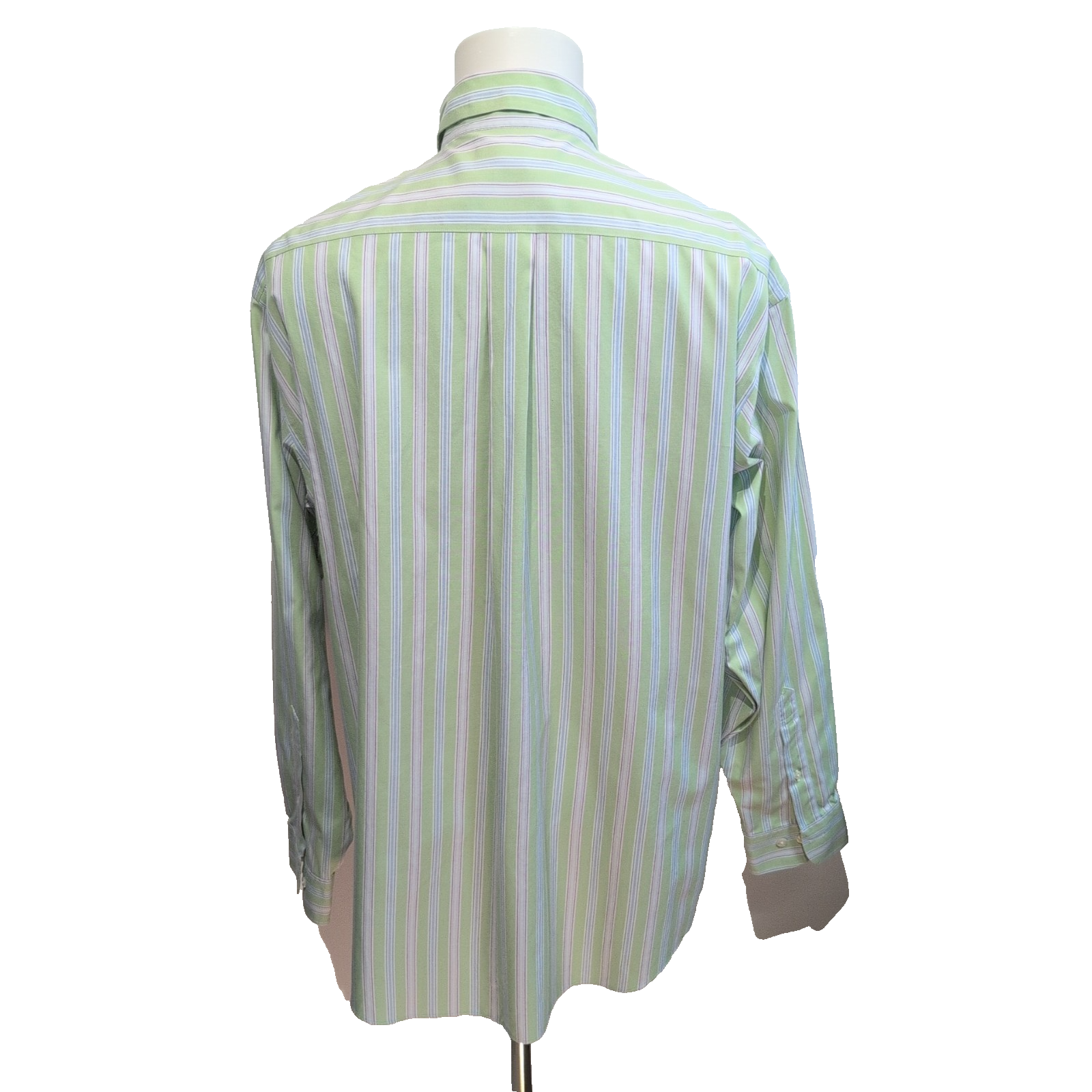 Chemise Brooks Brothers Vintage L Non Iron Neuve Vert Rayures manches longues