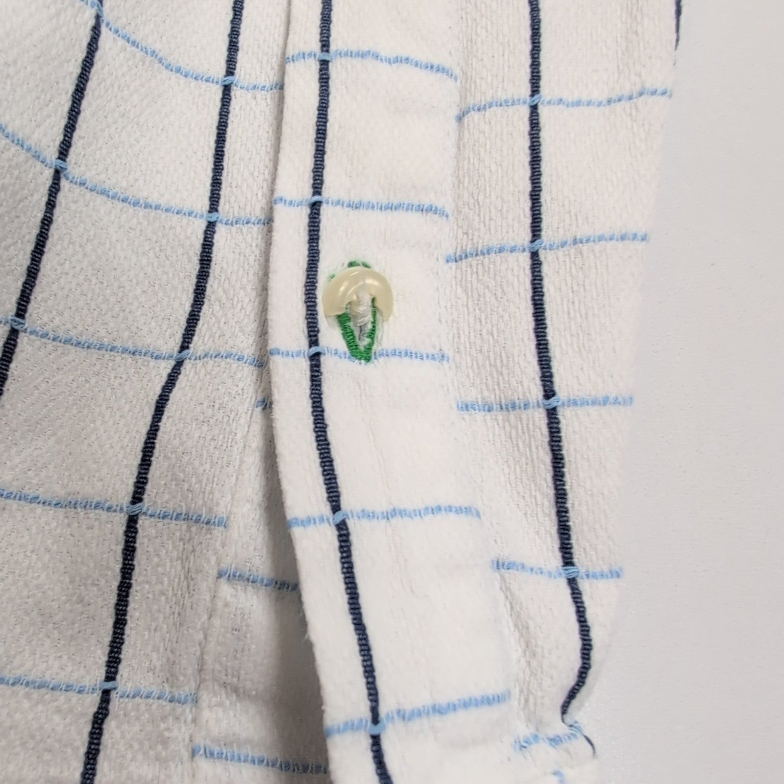 Chemise Tommy Hilfiger Homme XL/XXL Blanche Carreaux Bleus Coton Poche