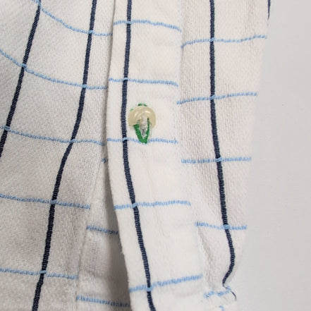 Chemise Tommy Hilfiger Homme XL/XXL Blanche Carreaux Bleus Coton Poche