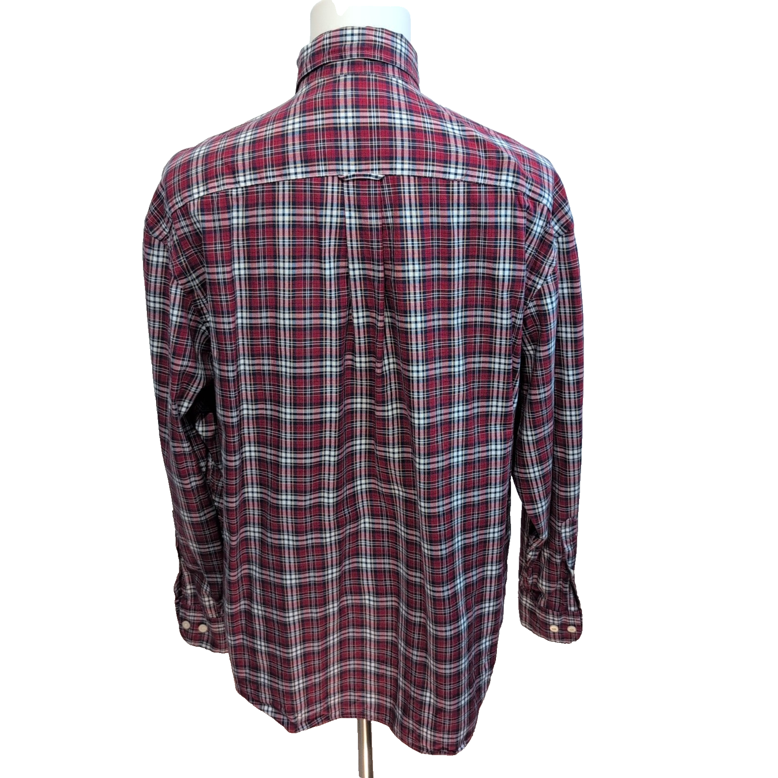 Chemise Nautica 80s Two Ply Basketweave L Rouge Carreaux Coton