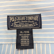 Chemise Polo Ralph Lauren Polo Jeans Company XL Bleu Rayures manches longues