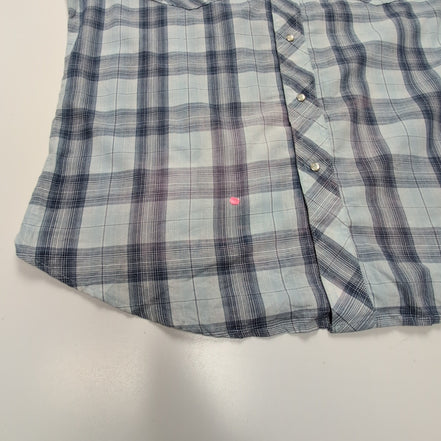 Chemise Wrangler Manches Courtes Rouge et Grise à Poches Stretch Taille L