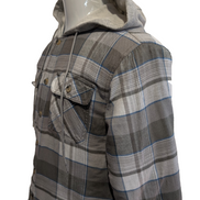 Wrangler Surchemise Flanelle Matelassée Capuche T.S Veste Carreau Gris |243S