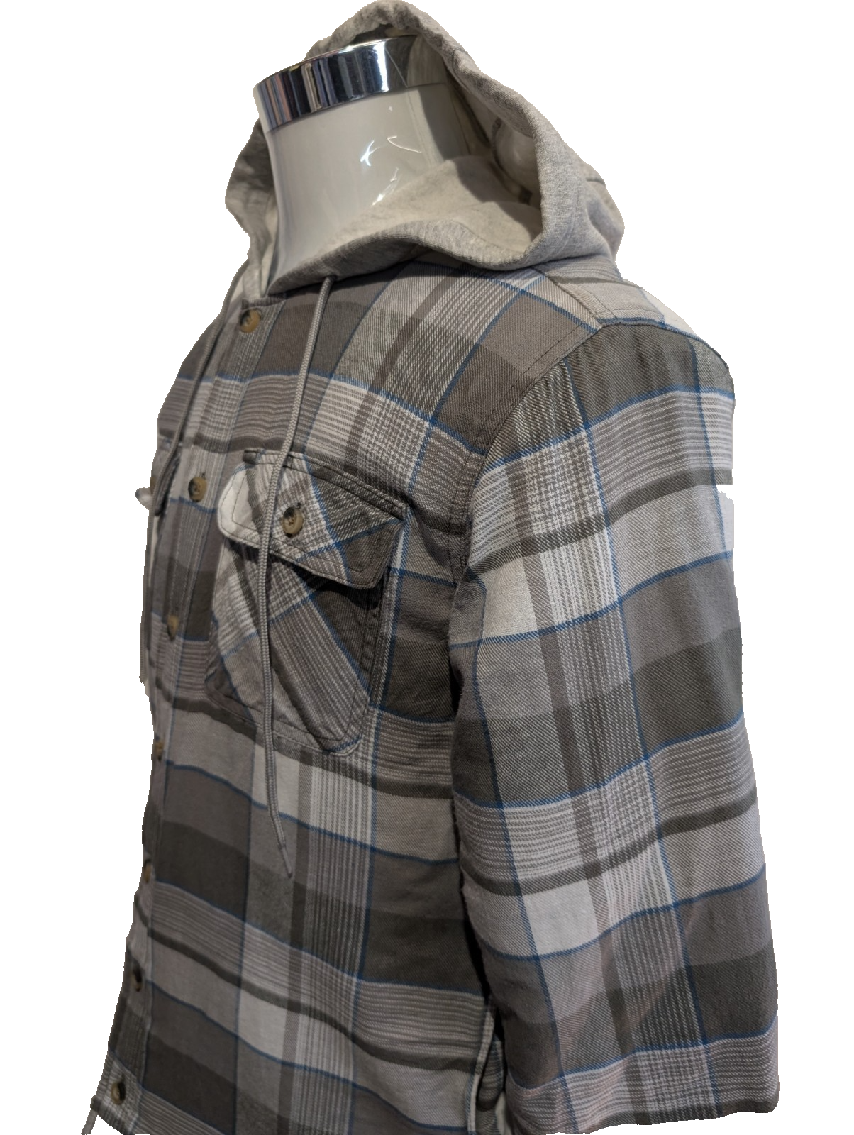 Wrangler Surchemise Flanelle Matelassée Capuche T.S Veste Carreau Gris |243S