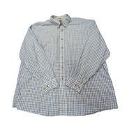 Chemise L.L. Bean blanche à carreaux bleus taille XXL #132e
