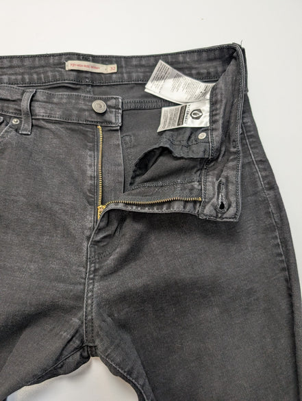Jean Levi's 721 High Rise Skinny Stretch Noir Profond W32 L30 T42 Vintage Chic