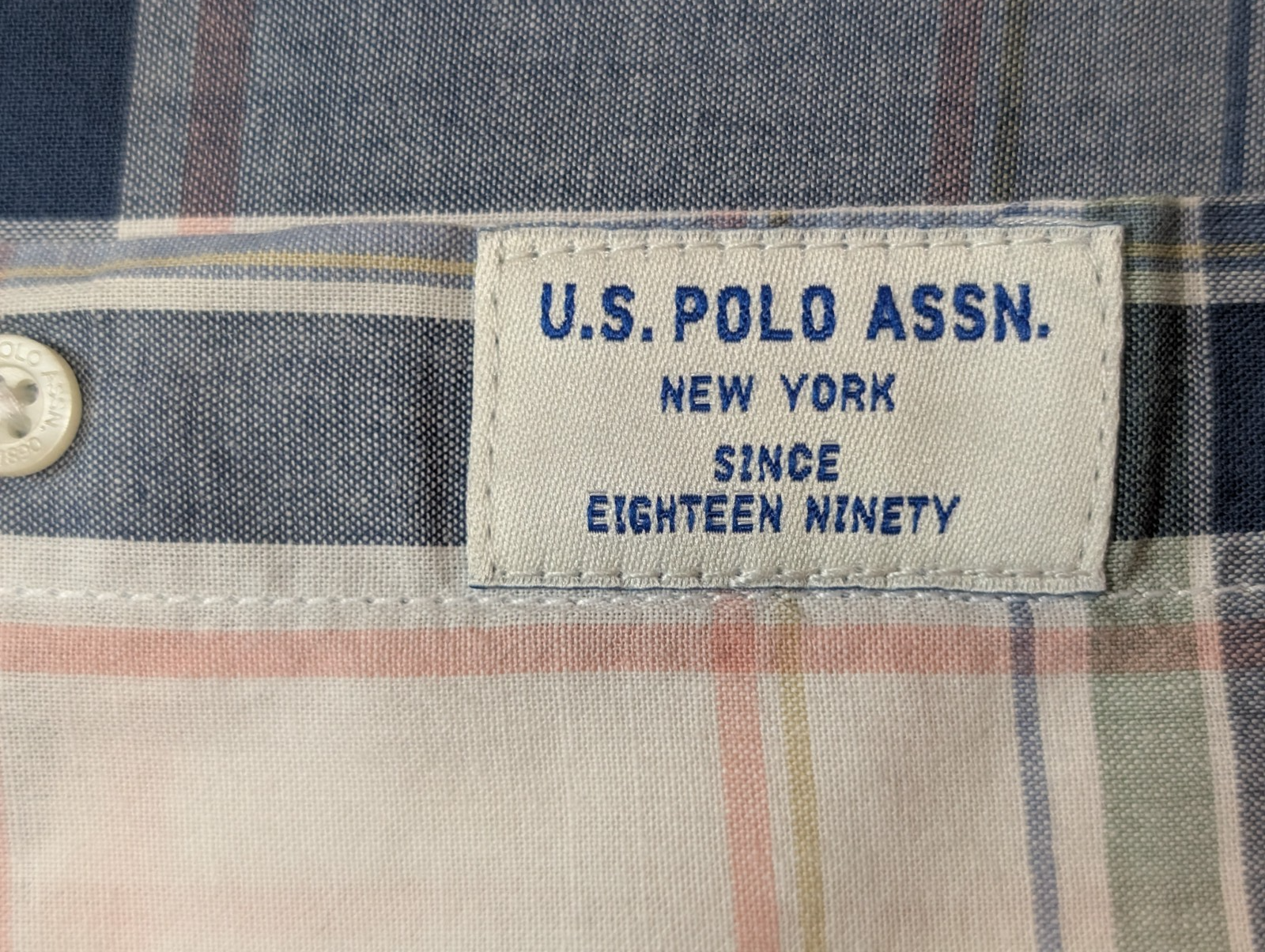 Chemise U.S. Polo ASNN manches courtes à carreaux logo rouge taille XL #252msch